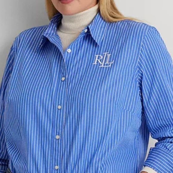 NWT POLO RALPH LAUREN Plus Size Cotton Broadcloth Shirt SIZE US 1X - Picture 3 of 5